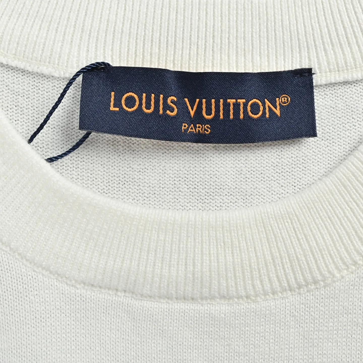 Louis Vuitton/Louis Vuitton beaded letter hem checkerboard knit short sleeves